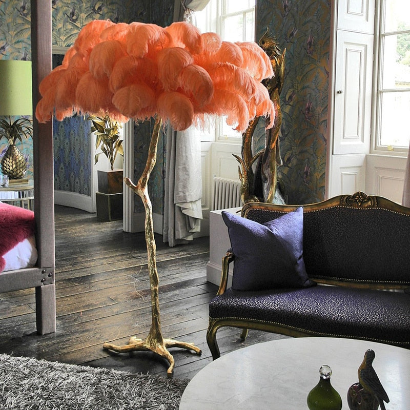 Bohemian branch-like Floor Lamp – Feather Canopy