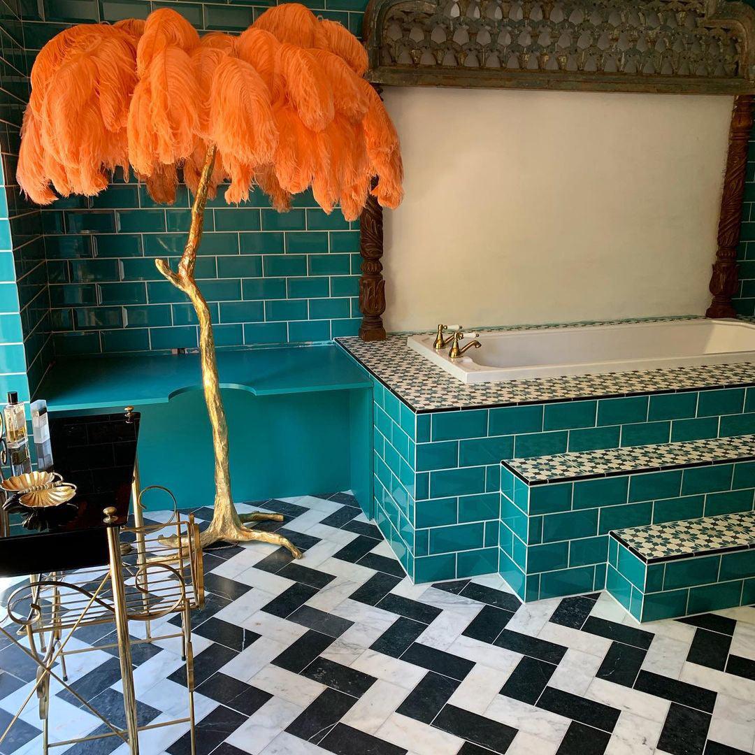 Bohemian branch-like Floor Lamp – Feather Canopy