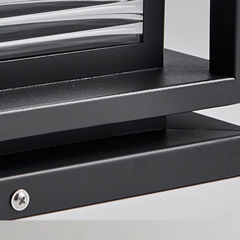 Outdoor Black Metal-Glass Post-Pier Light