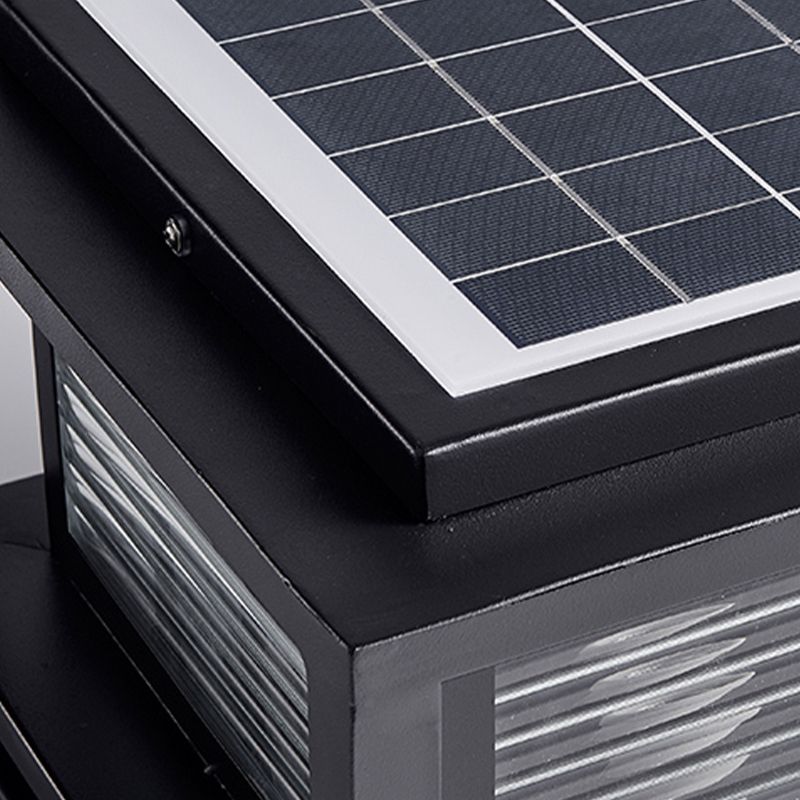 Outdoor Black Metal-Glass Post-Pier Light