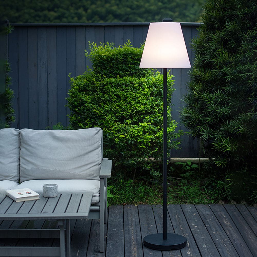Outdoor Floor Lamp – Modern, Solar, White