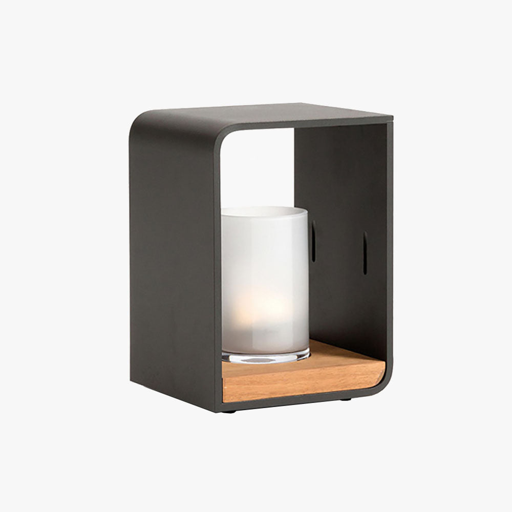 Outdoor Floor Lamp, Modern Style, Metal/Wood