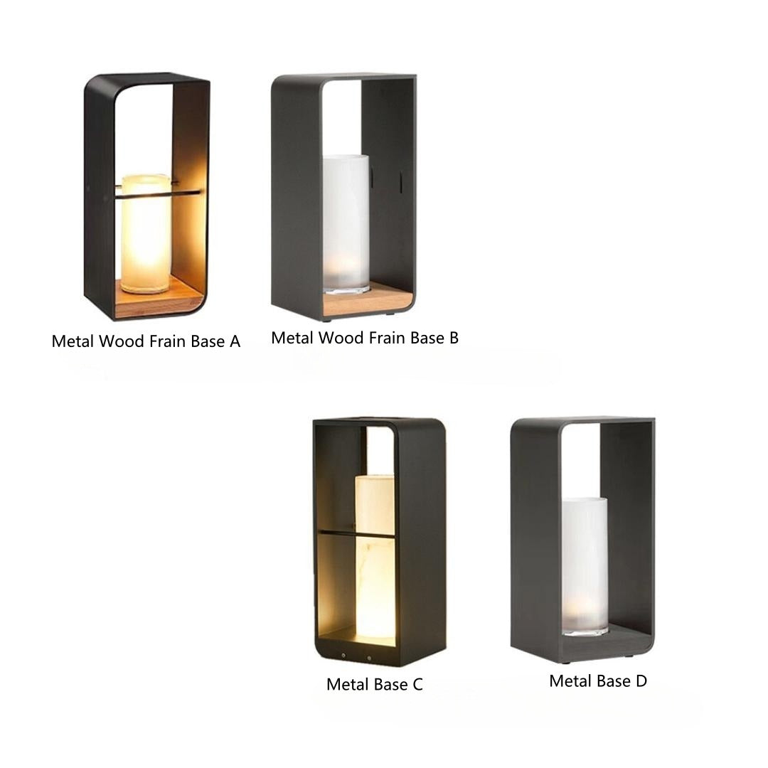 Outdoor Floor Lamp, Modern Style, Metal/Wood