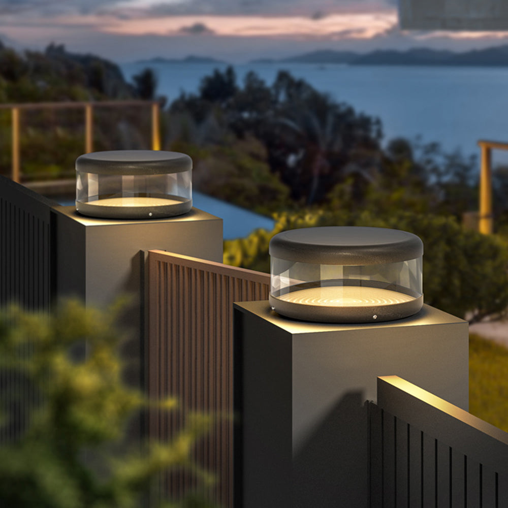 Outdoor Modern Black Metal Post-Pier Light