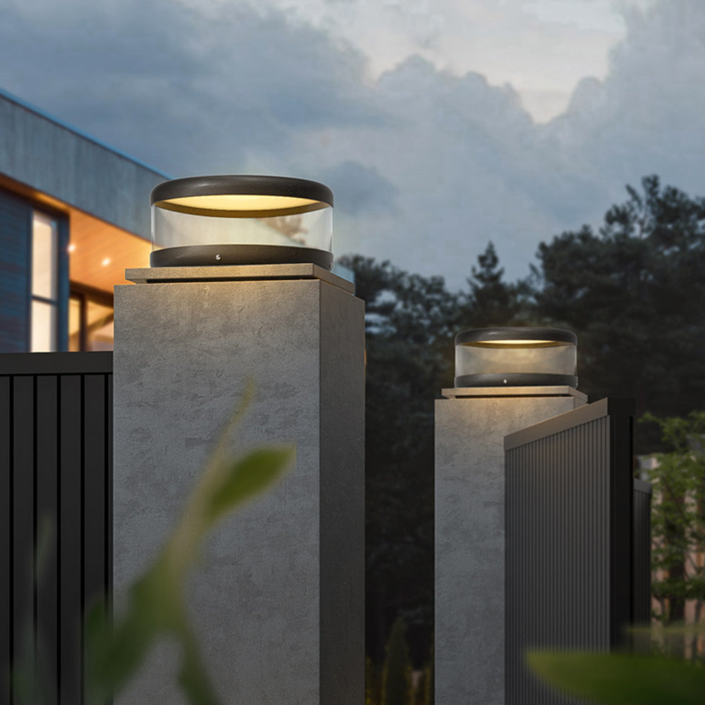 Outdoor Modern Black Metal Post-Pier Light