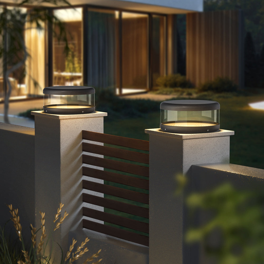 Outdoor Modern Black Metal Post-Pier Light