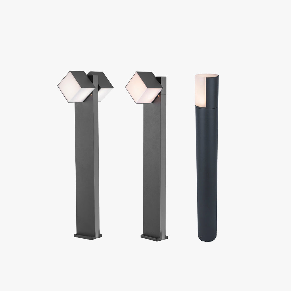 Outdoor Modern Bollard Light – Black Metal