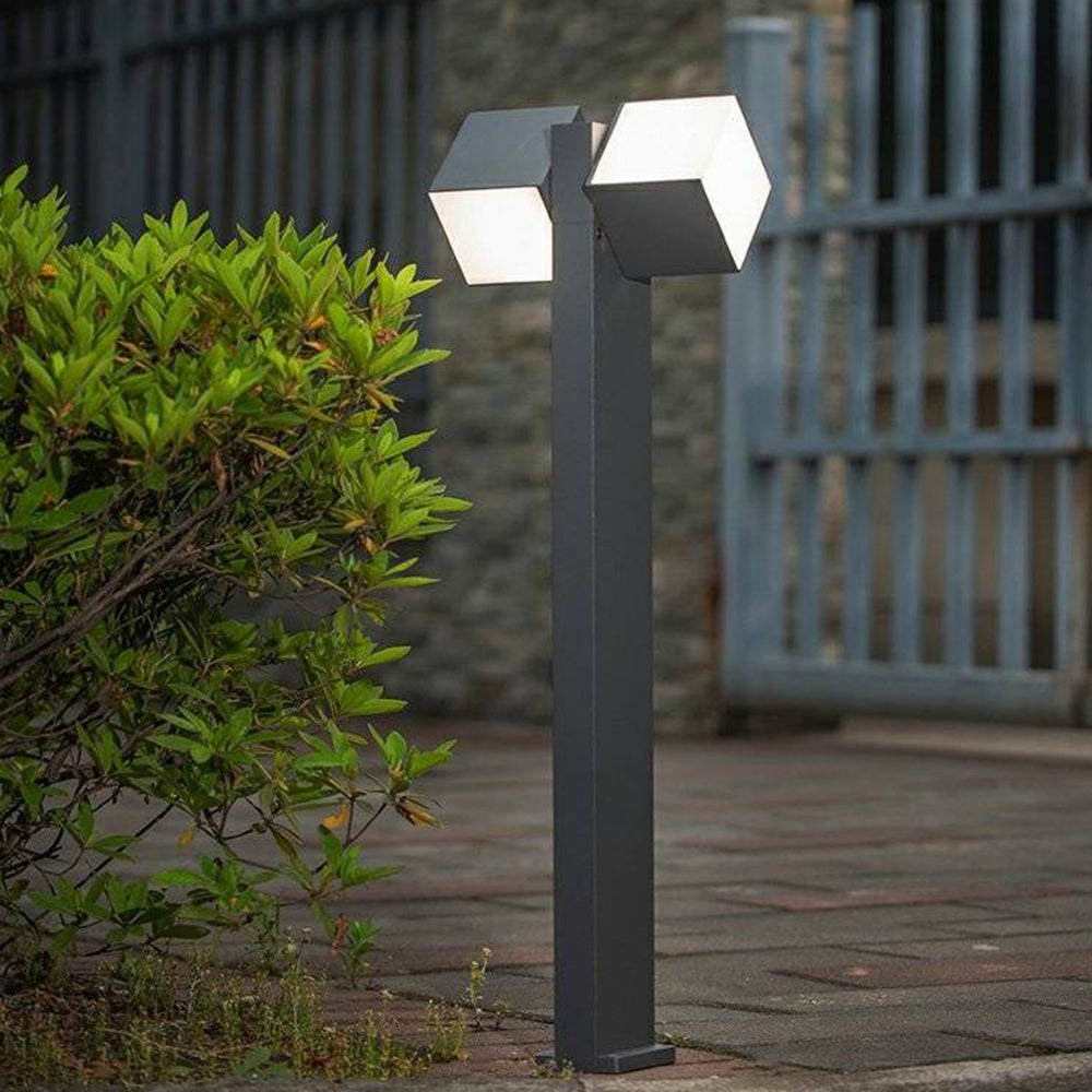 Outdoor Modern Bollard Light – Black Metal