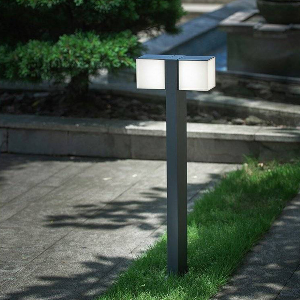 Outdoor Modern Bollard Light – Black Metal