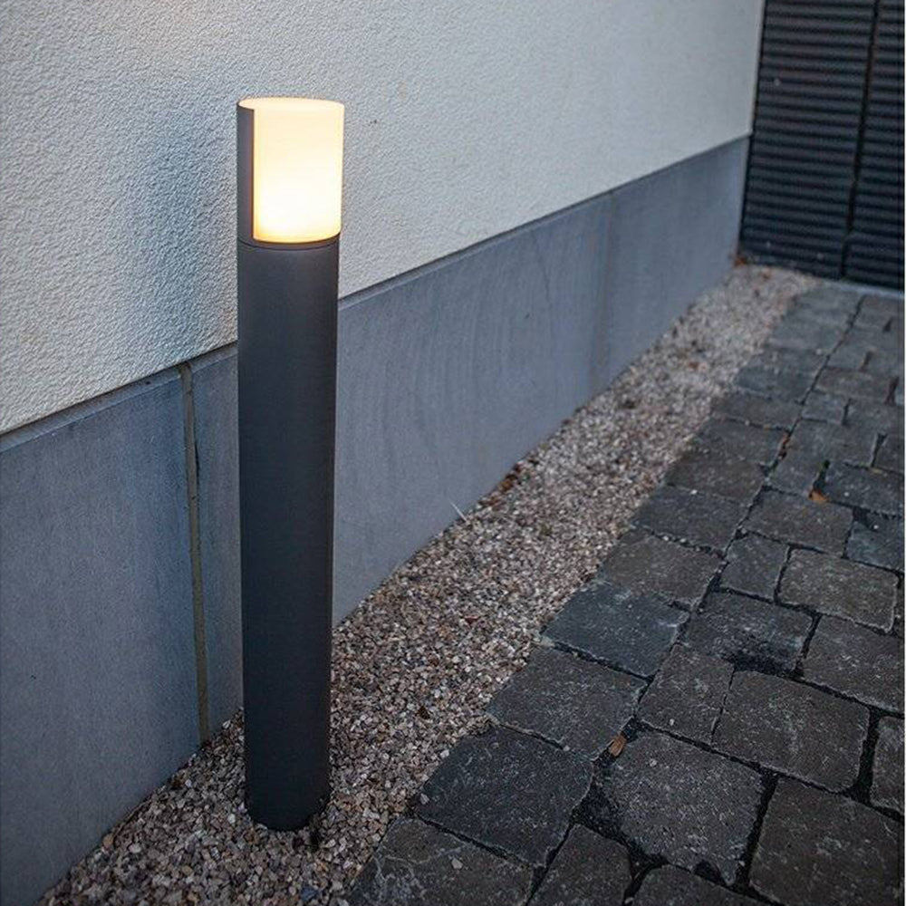 Outdoor Modern Bollard Light – Black Metal