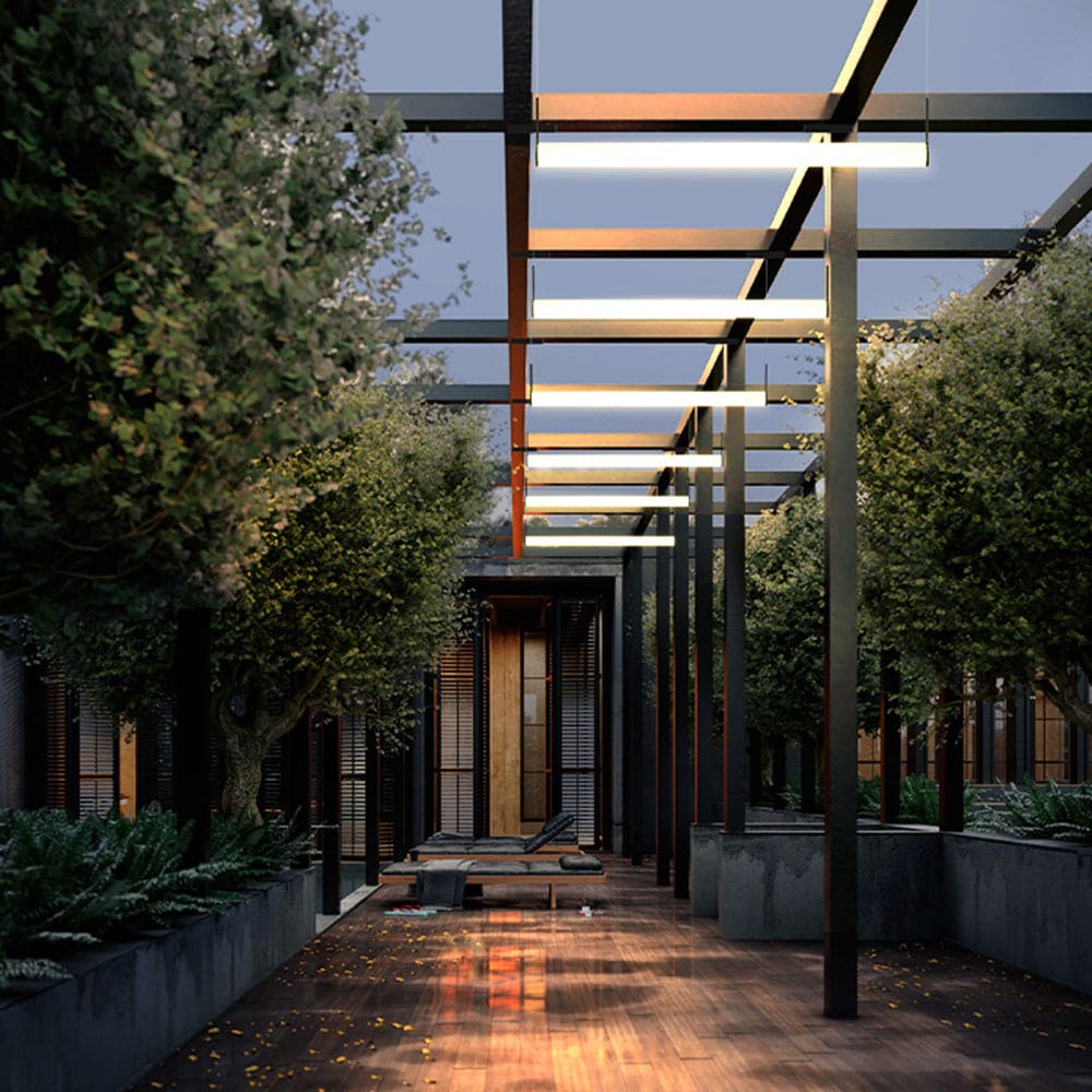 Outdoor Modern Ceiling Light – Matte Black
