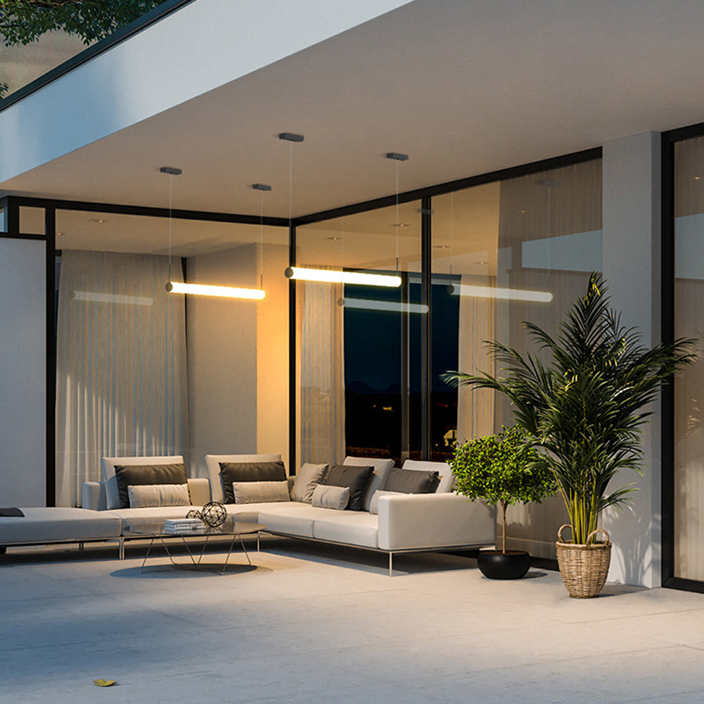 Outdoor Modern Ceiling Light – Matte Black