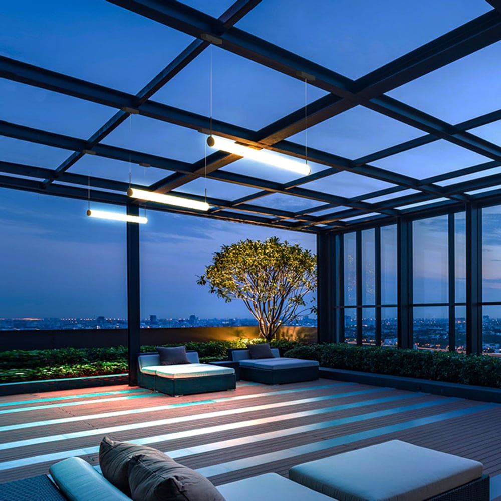 Outdoor Modern Ceiling Light – Matte Black