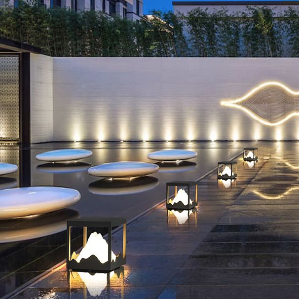 Outdoor Modern Mountain-Inspired Post-Pier Light