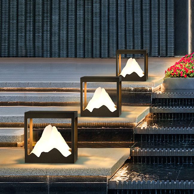 Outdoor Modern Mountain-Inspired Post-Pier Light