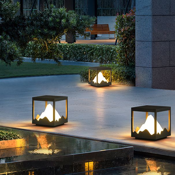 Outdoor Modern Mountain-Inspired Post-Pier Light