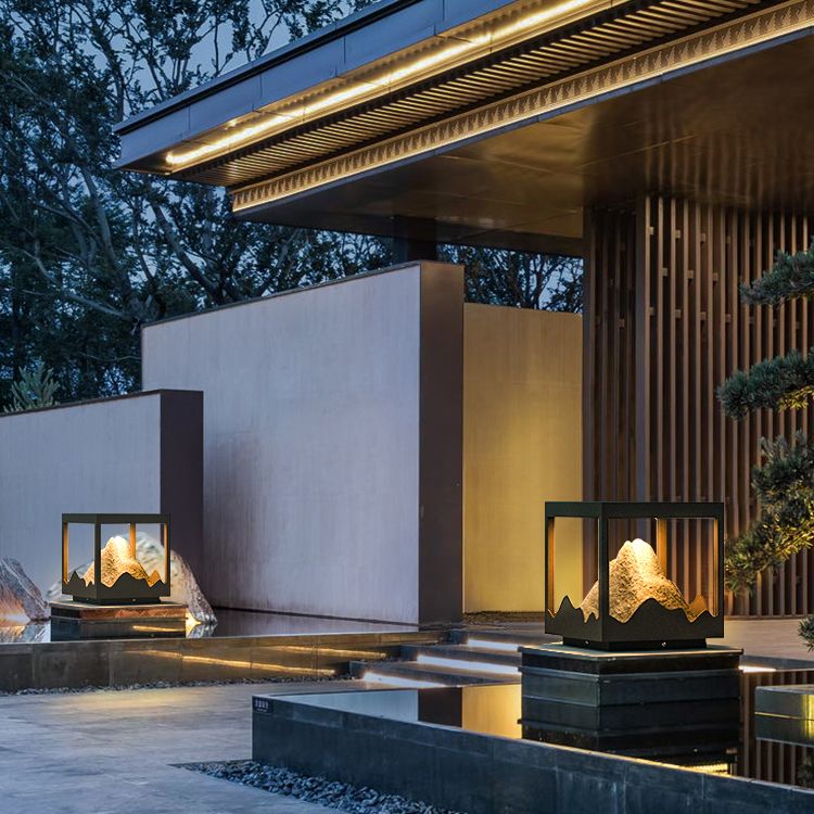 Outdoor Modern Mountain-Inspired Post-Pier Light