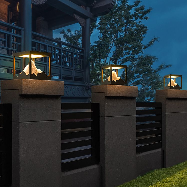 Outdoor Modern Mountain-Inspired Post-Pier Light
