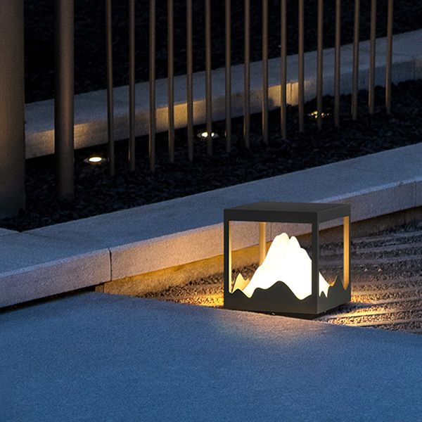 Outdoor Modern Mountain-Inspired Post-Pier Light