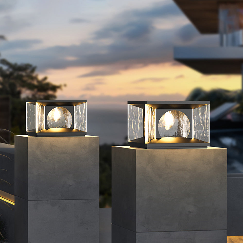 Outdoor Post & Pier Mount Modern-Black/Glass