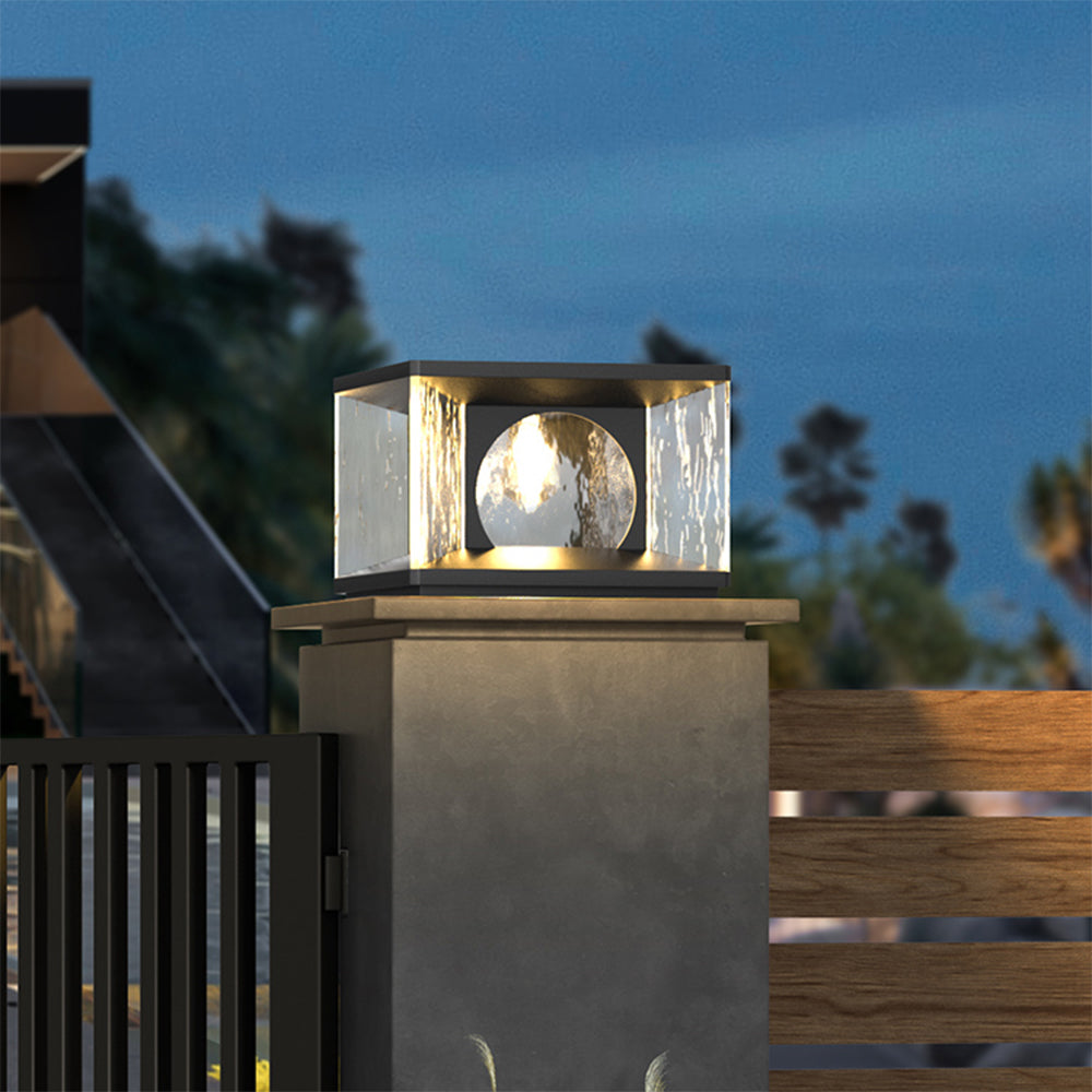 Outdoor Post & Pier Mount Modern-Black/Glass