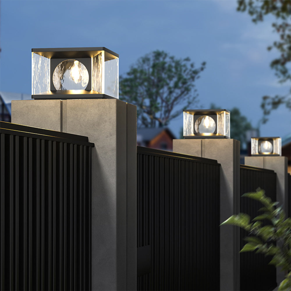 Outdoor Post & Pier Mount Modern-Black/Glass