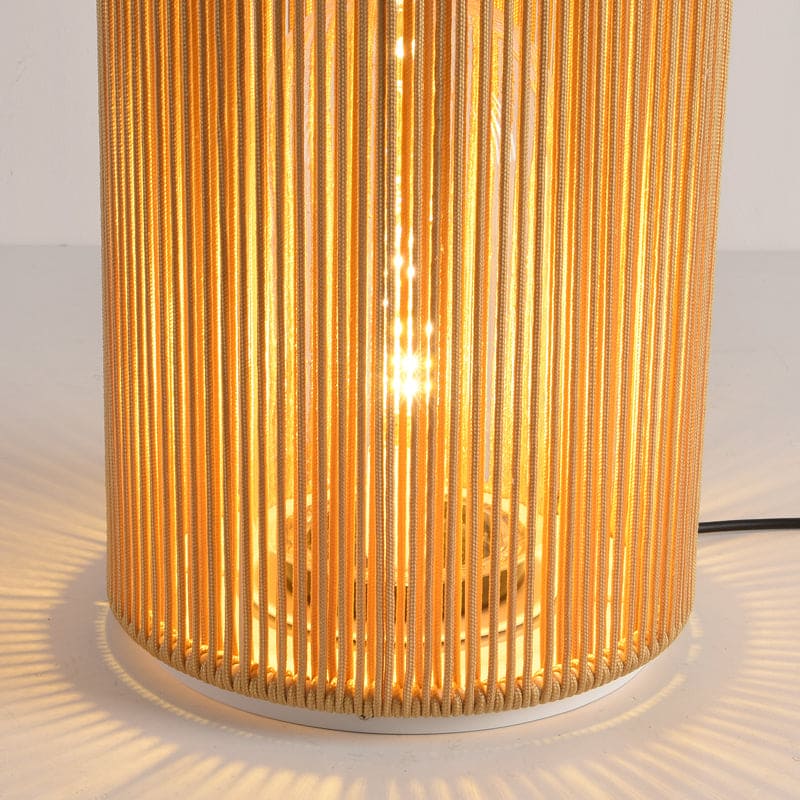 Outdoor Retro Lantern Floor Lamp, Rattan