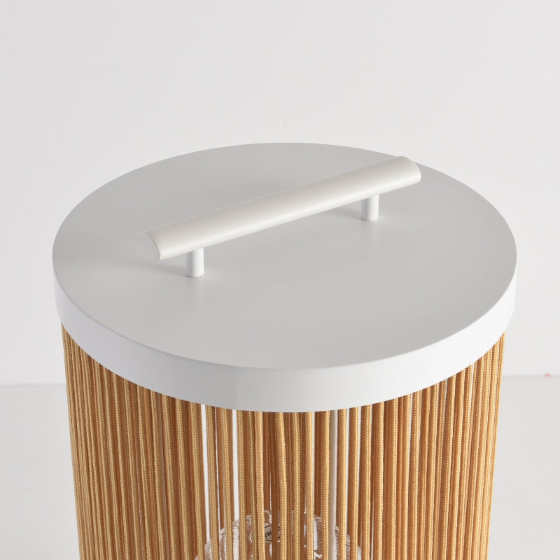 Outdoor Retro Lantern Floor Lamp, Rattan