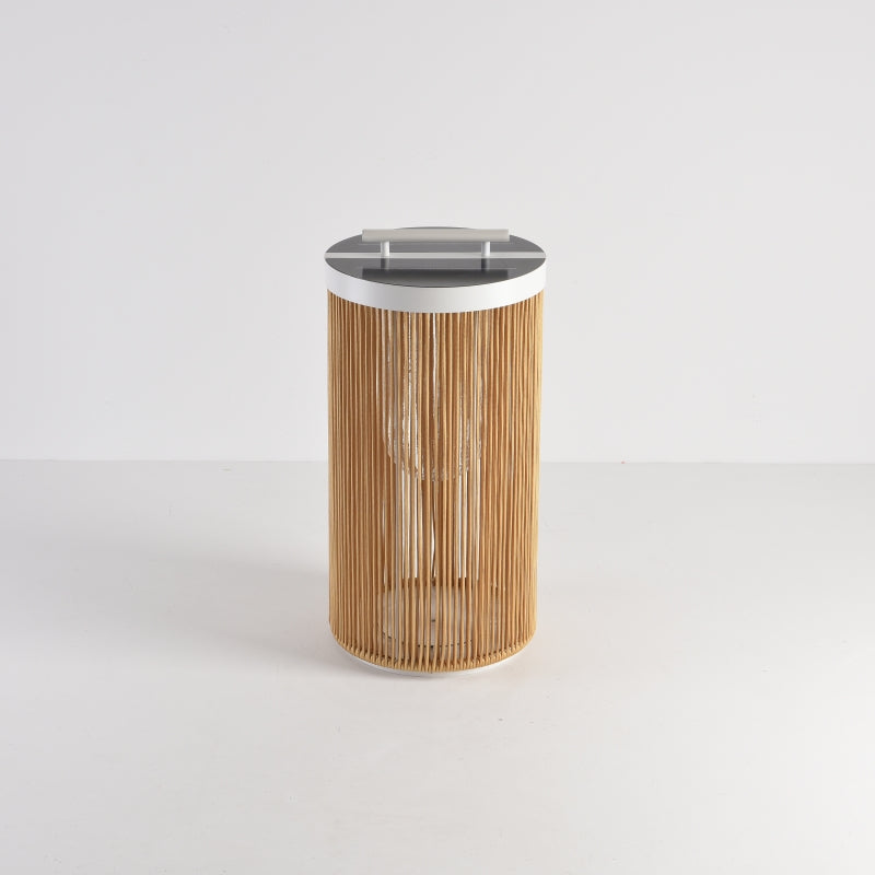 Outdoor Retro Lantern Floor Lamp, Rattan