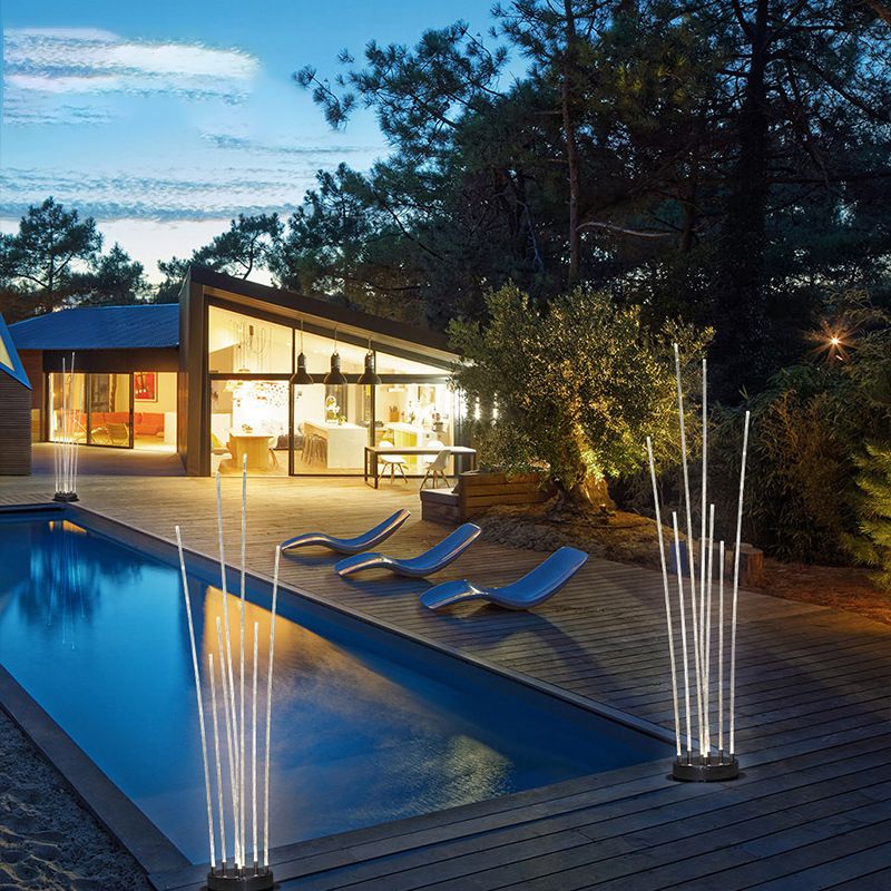Outdoor Solar Ground Light, Modern Metal
