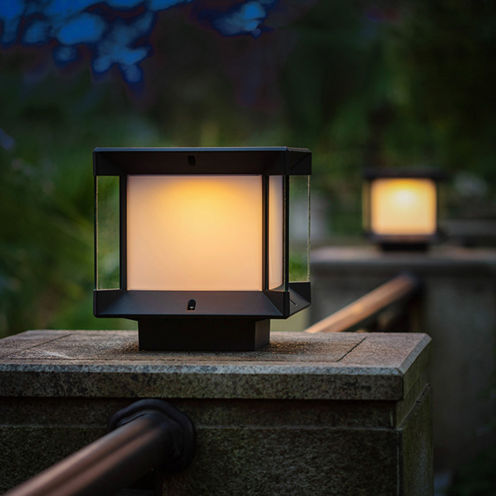 Outdoor Solar Post-Pier Rectangular Light