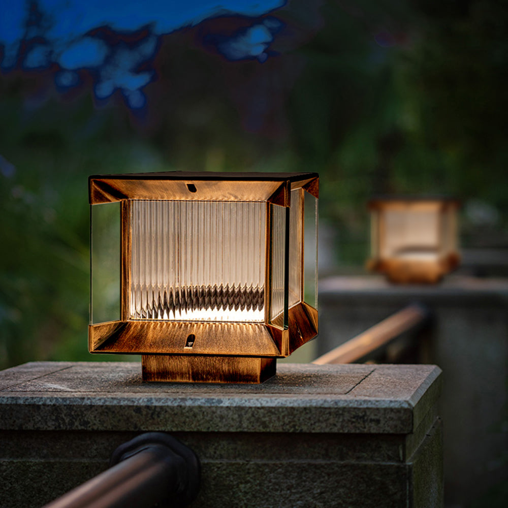 Outdoor Solar Post-Pier Rectangular Light
