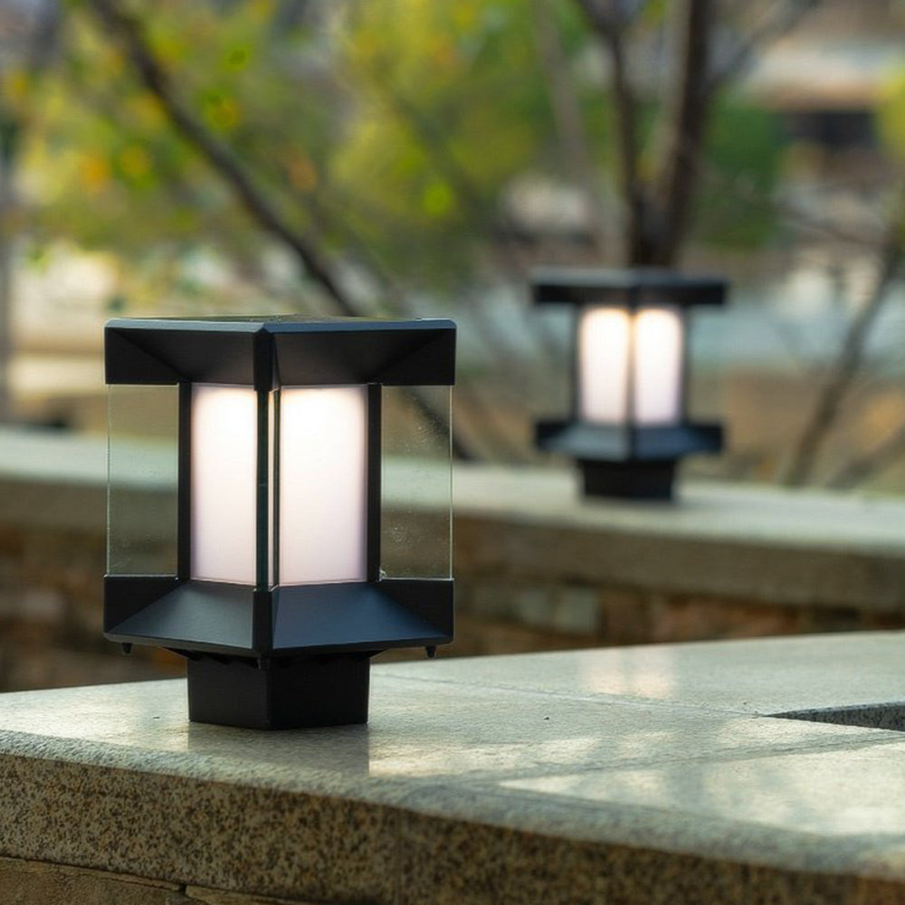 Outdoor Solar Post-Pier Rectangular Light