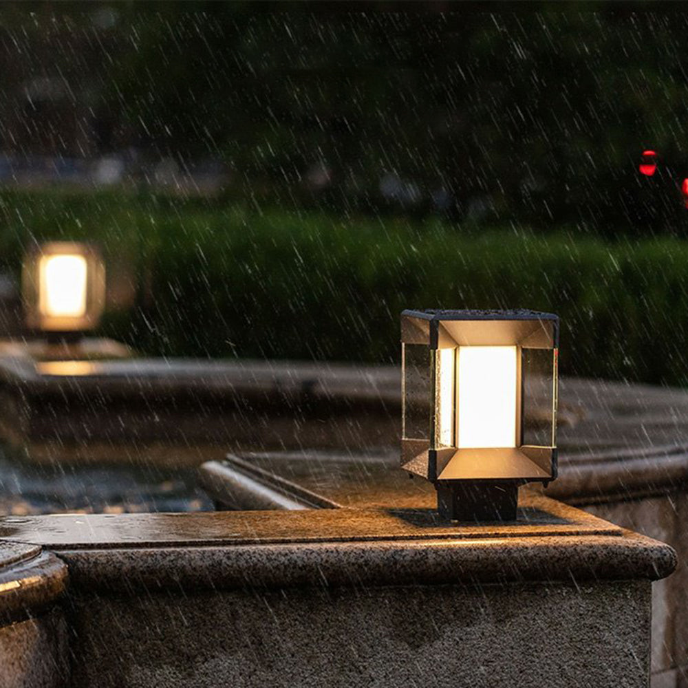 Outdoor Solar Post-Pier Rectangular Light