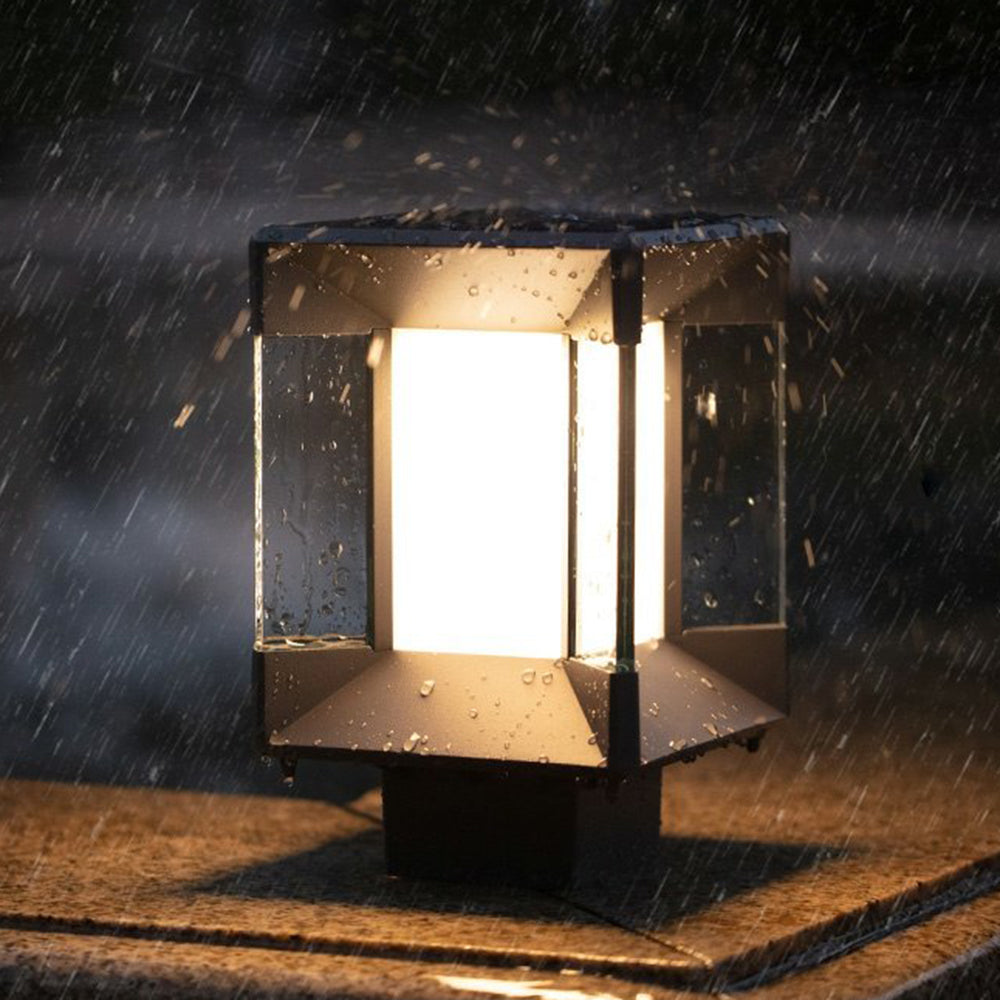 Outdoor Solar Post-Pier Rectangular Light