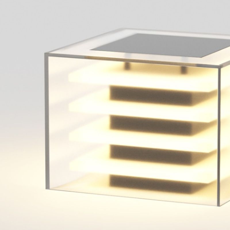 Outdoor Solar Powered Cubic Post-Pier Light