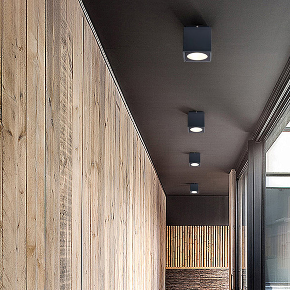 Outdoor Waterproof Gray Cube Ceiling Light