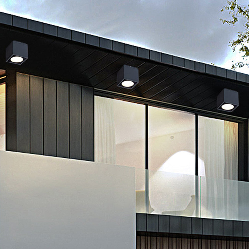 Outdoor Waterproof Gray Cube Ceiling Light