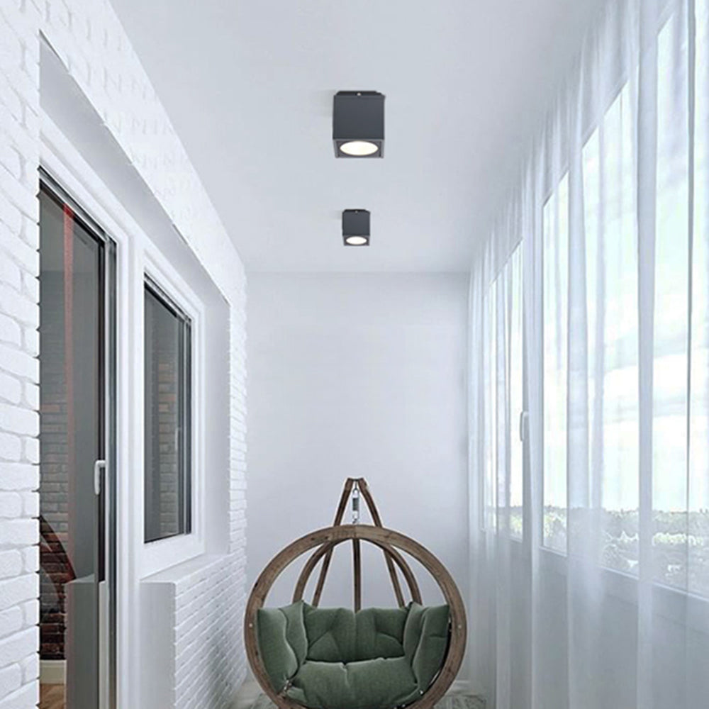 Outdoor Waterproof Gray Cube Ceiling Light