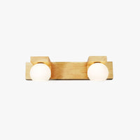 Rectangular Wall Lamp with Wooden & Glass Elegance