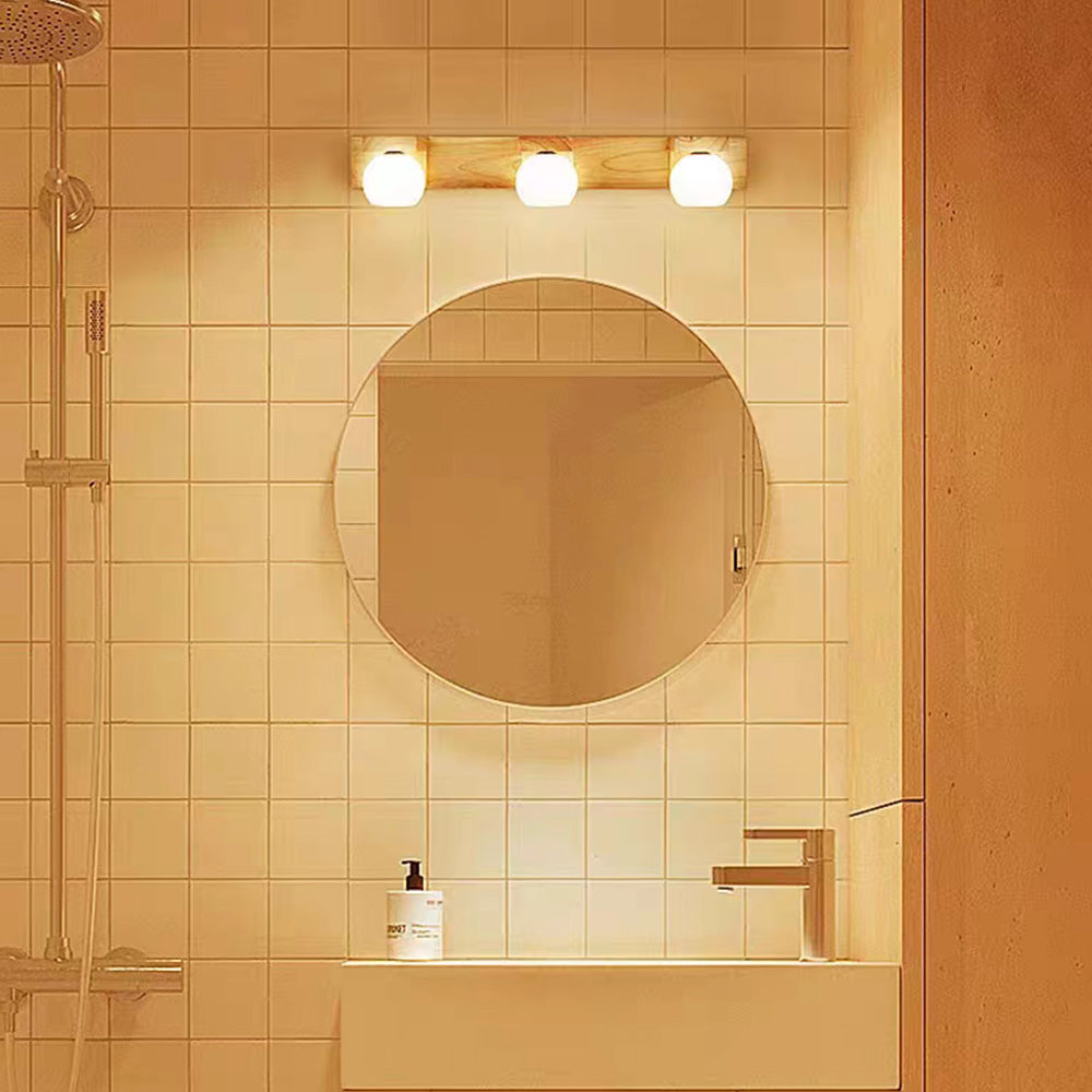 Rectangular Wall Lamp with Wooden & Glass Elegance