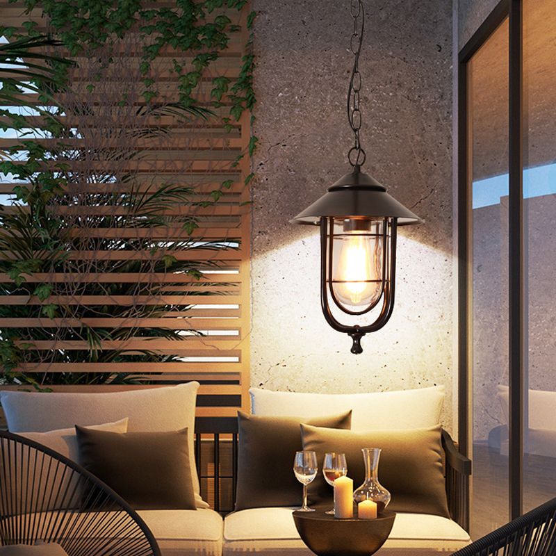 Retro Outdoor Ceiling Light – Black Bronze