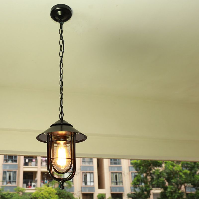 Retro Outdoor Ceiling Light – Black Bronze