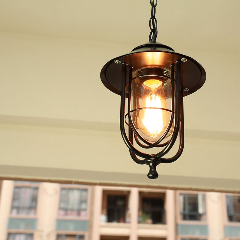 Retro Outdoor Ceiling Light – Black Bronze