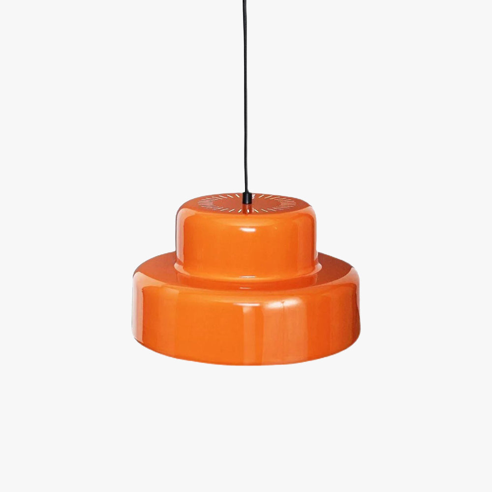 Retro Orange Drum Pendant Light for Chic Spaces