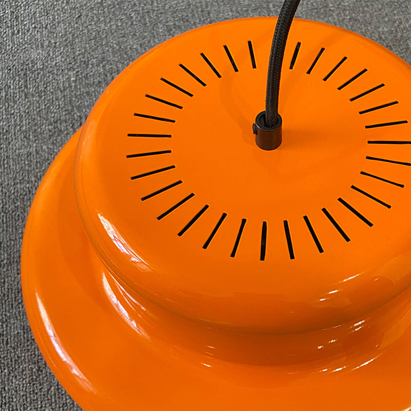Retro Orange Drum Pendant Light for Chic Spaces
