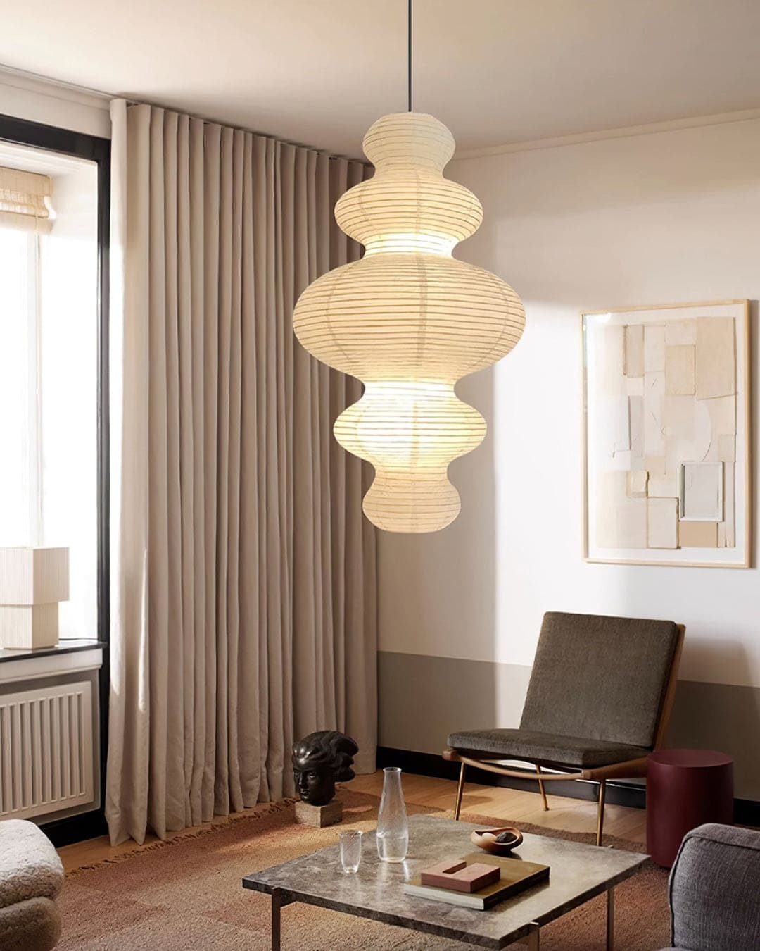 Sculptural Pendant Light & Minimalist Aesthetic