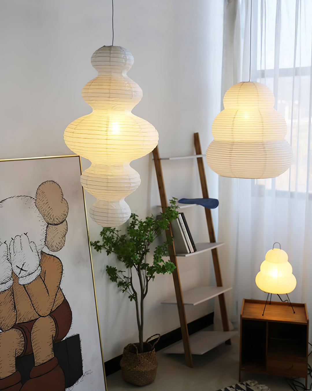 Sculptural Pendant Light & Minimalist Aesthetic