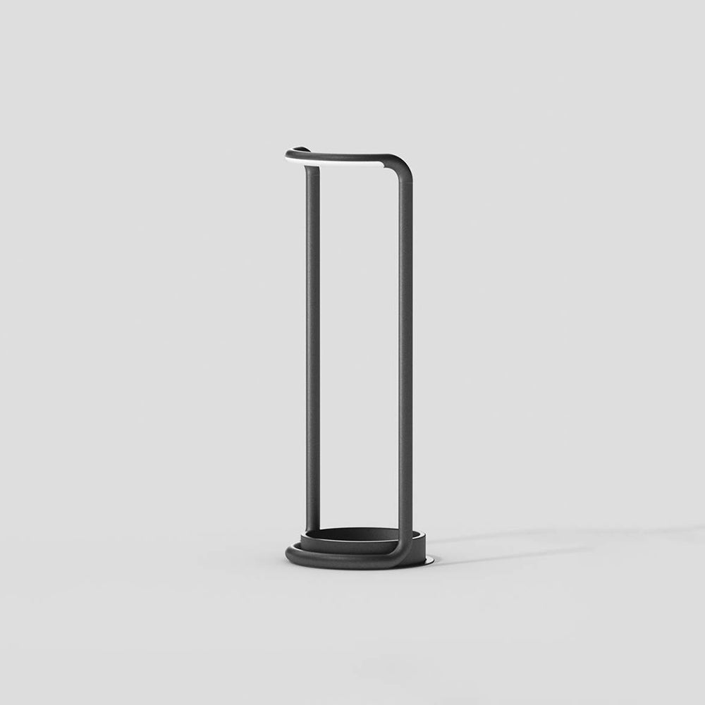 Sleek-Modern Black Outdoor Solar Floor Lamp