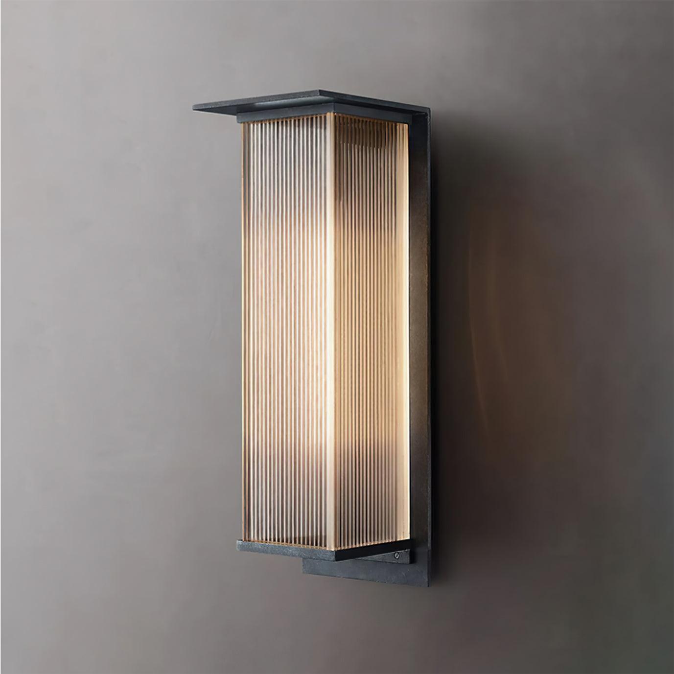 Modern Rectangular Outdoor Wall Lamp with Sleek Waterproof Design